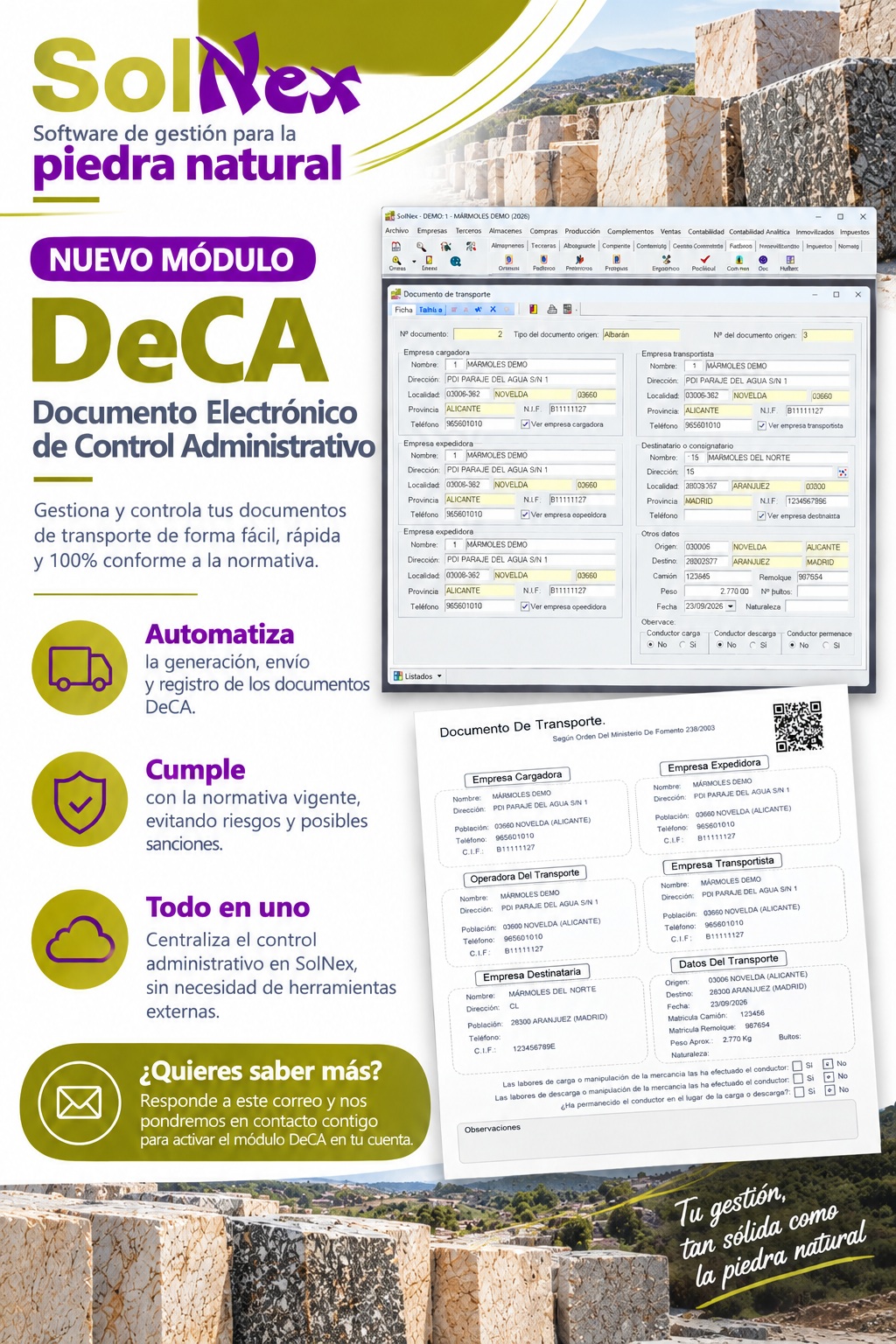 Módulo DeCA Documento Electrónico de Control Administrativo en SolNex